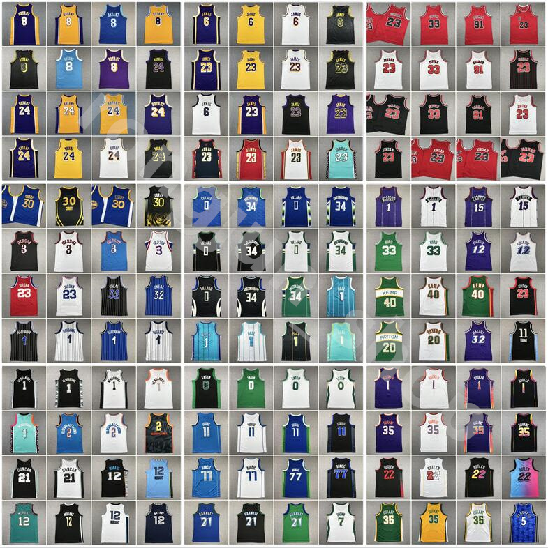 2025 Mens Youth Basketball James Curry Antetokounmpo Lillard Ball Booker Durant Doncic Irving Tatum McGrady Morant Wembanyama Payton Bird Edwards Brunson Jersey