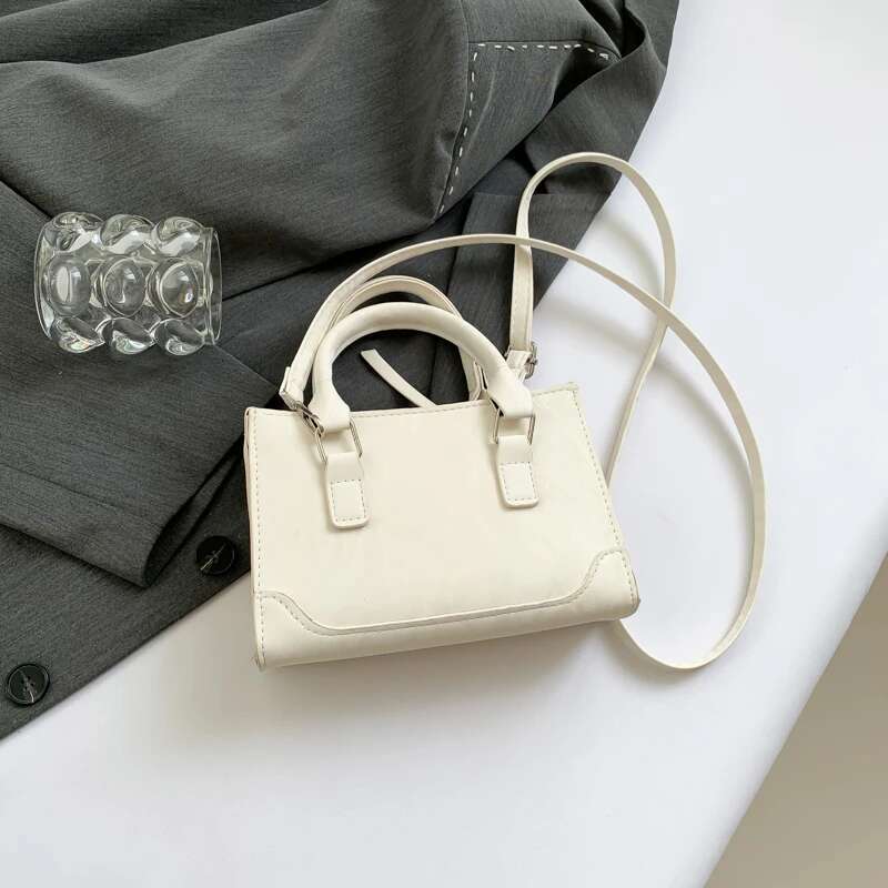 Ladies Fashion Solid Color Mini Handbag Trendy Designer High Quality Leather Crossbody Bag Light Luxury Casual Lipstick Wallet Storage Bag 2025S New E