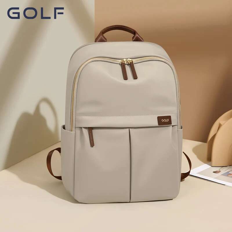 GOLF Women's Simple Commuting Travel Computer Backpack Canvas Large Capacity Student Backpack 16 Inch Laptop Computer