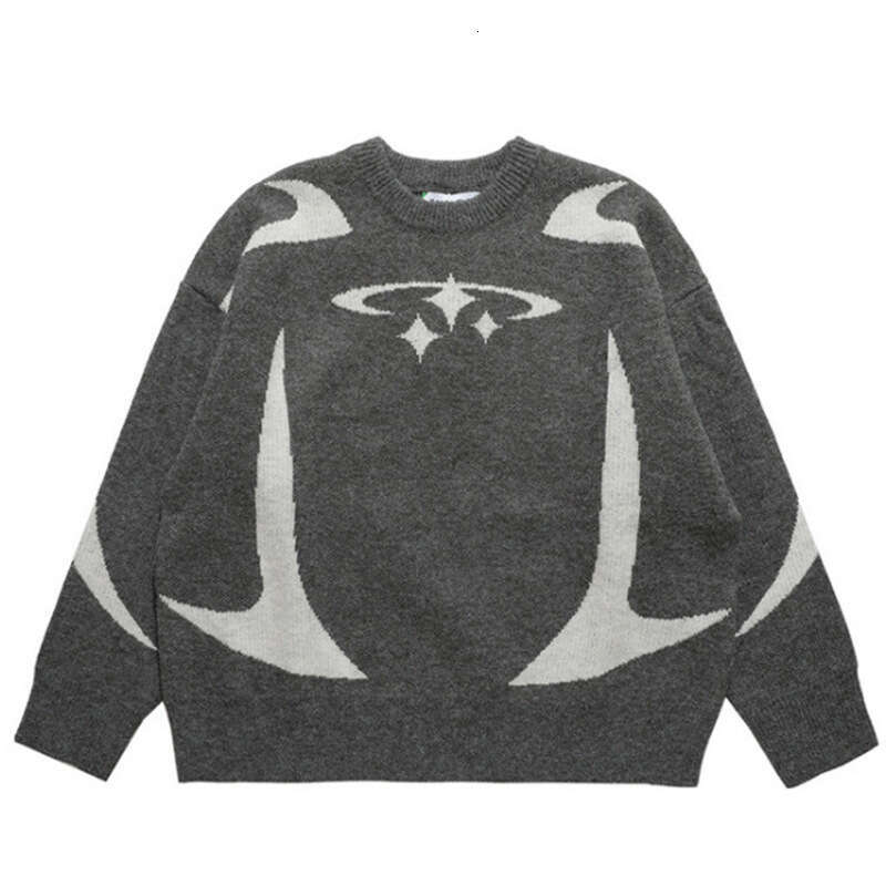 Y2k Temperament Commuter Women's Loose Casual Versatile Round Neck Outerwear Trendy Brand Knitted Sweater
