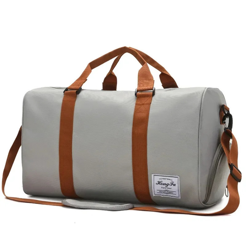 Waterproof Outdoor Sports Fitness Bag Lightweight Short Distance Travel Luggage Solid Color Oxford Cloth Handbag 250311