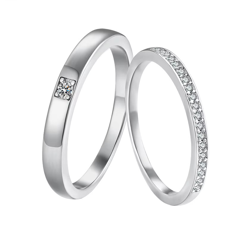 Minimalism D Color VVS Moissanite Diamond Eternity Band Rings for Women Men Solid S925 Sterling Silver for Wedding Jewelry