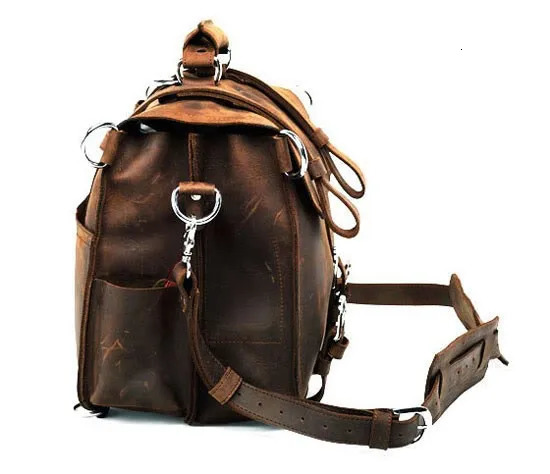 Vintage Crazy horse Genuine Leather Men Travel Bags Luggage Bag Duffle Large Weekend Overnight 250304