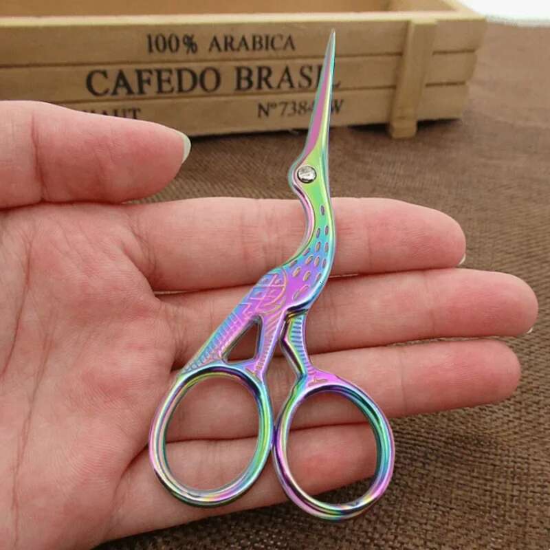 Creative Stainless Steel Nose Hair Round Tip Eyebrow Pointed Crane Scissors Eyelash Trimming Be