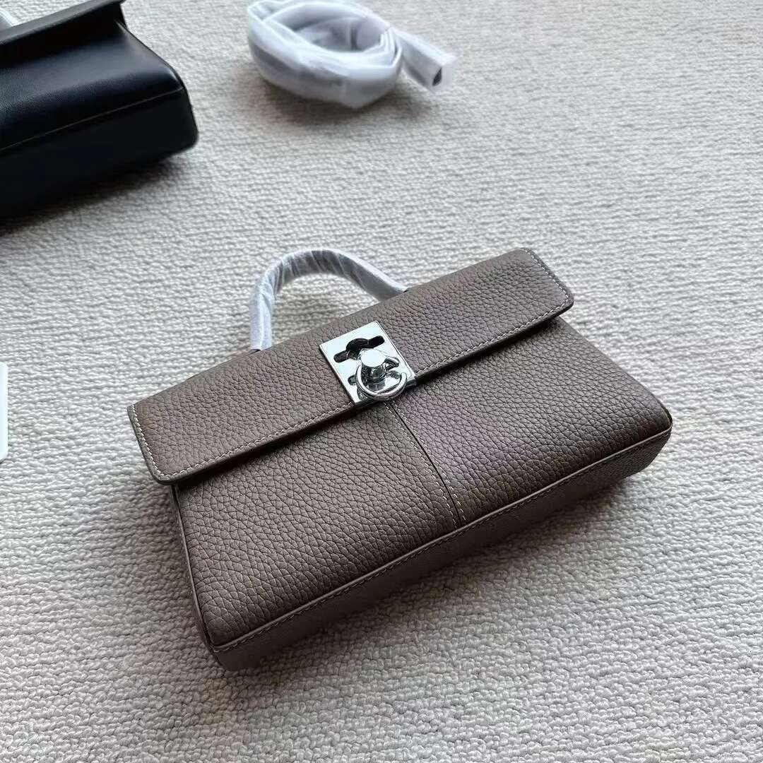 Women's Niche Cowhide Square Stance Briefcase Fashion Commuter Business Shoulder Crossbody Bag