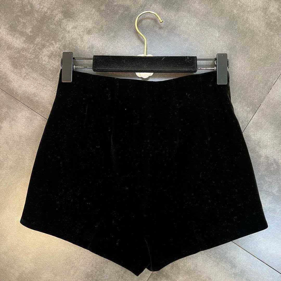 Black velvet womens coat high A summer pants womens shorts X250312