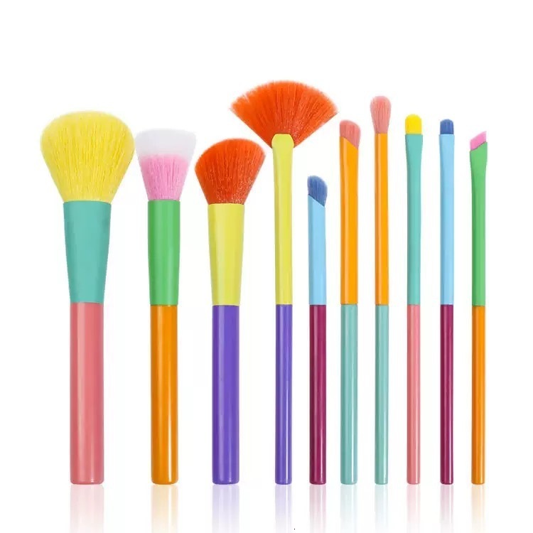 Hourglass makeup brush set portable 10 pieces high-quality soft fiber hairleather material brush bag 240930