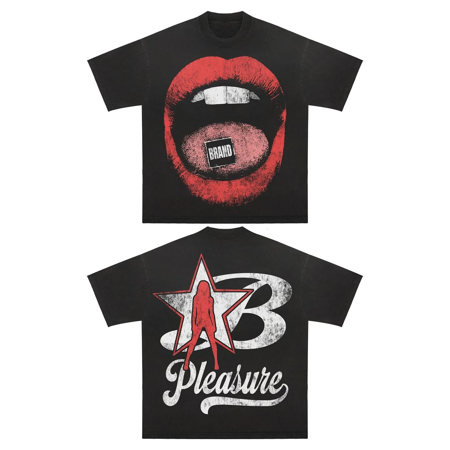American Trendy Y2K Crew Neck Cotton Letter Print Oversized Hip-hop Rock T-shirt Mens High Quality Loose Short Sleeve INS 250310