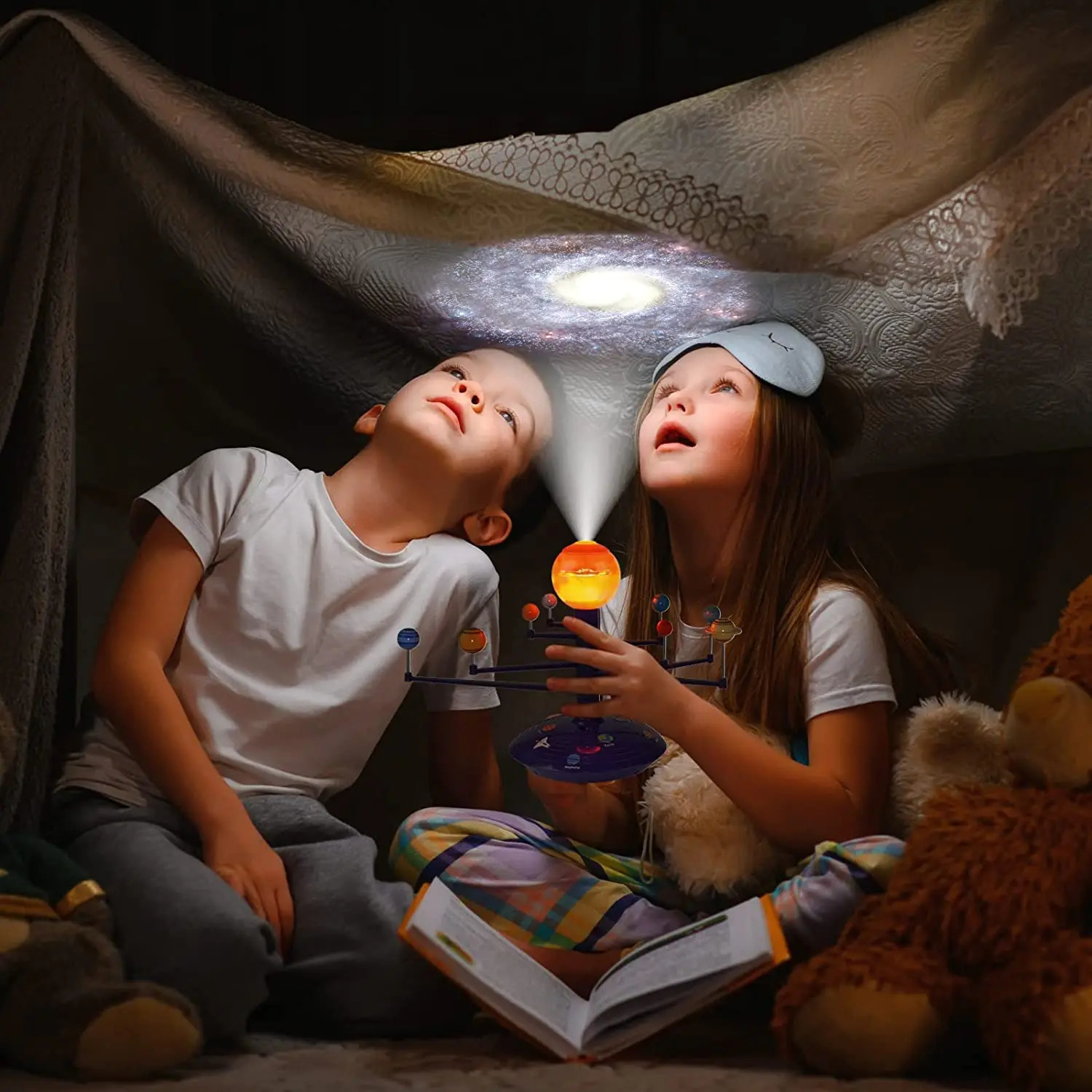 Solar System Planet Model 8 Planet Set Childrens Science Steam Projector Puzzle Toy Rotating Astronomy Meter 250312