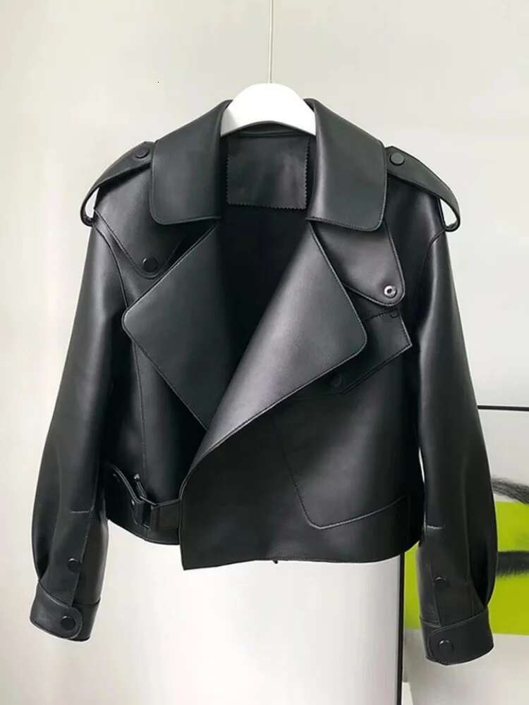 Spring Autumn Women PU Jacket Casual Lady Windproof Motorcycle Leather Coat