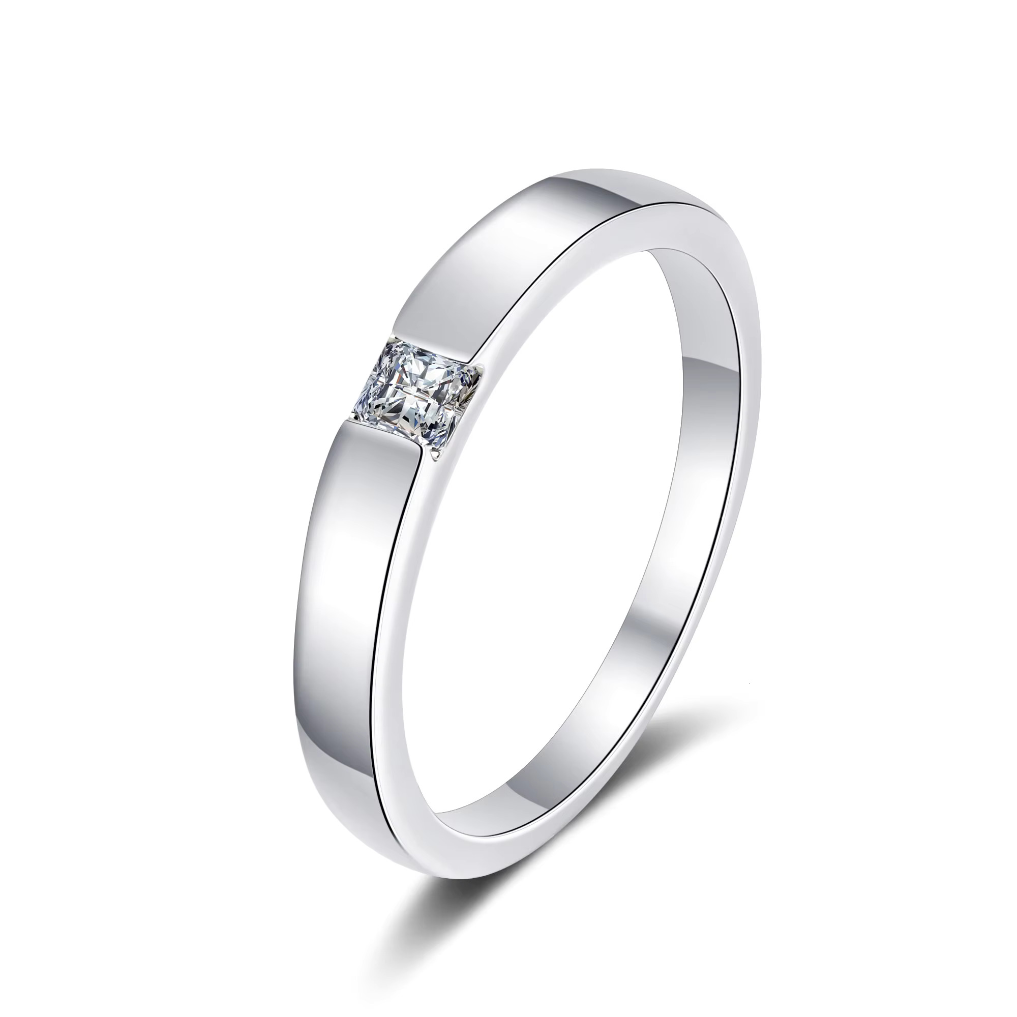 Exquisite Moissanite Engagement Ring Fashionable and Simple S925 Sterling Silver Universal Mens and Womens Rings Wholesale