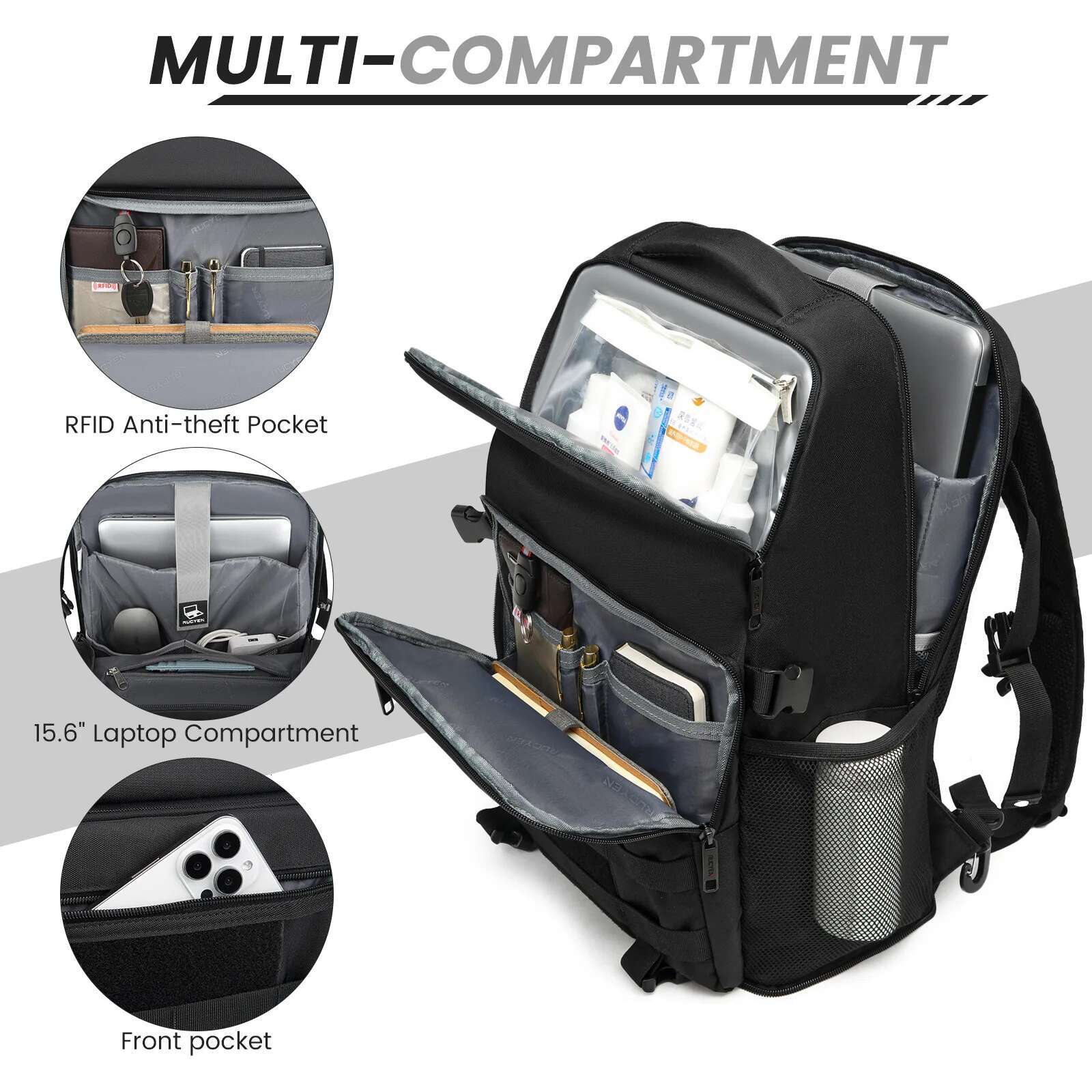 Removable With Lunch High-Capacity Cooler Insulated Picnic Bag 15.6 Inch Laptop Outdoor Travel Backpack