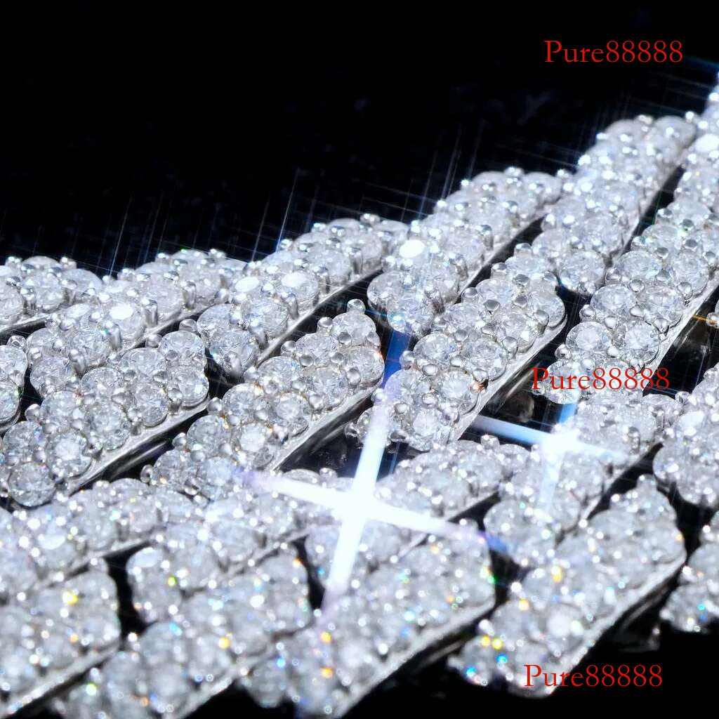 S & VVS Moissanite 10MM Prong Cuban k Chain Sterg Sier Pass Test Lab Dia Necklace Valentine's Day Gift For Him