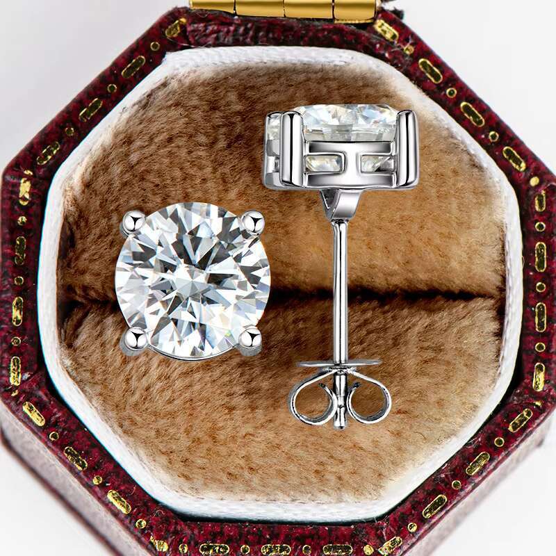 urious 2-carat D-color vvs jewelry earrings, pure sier moissanite men's and women's earrings