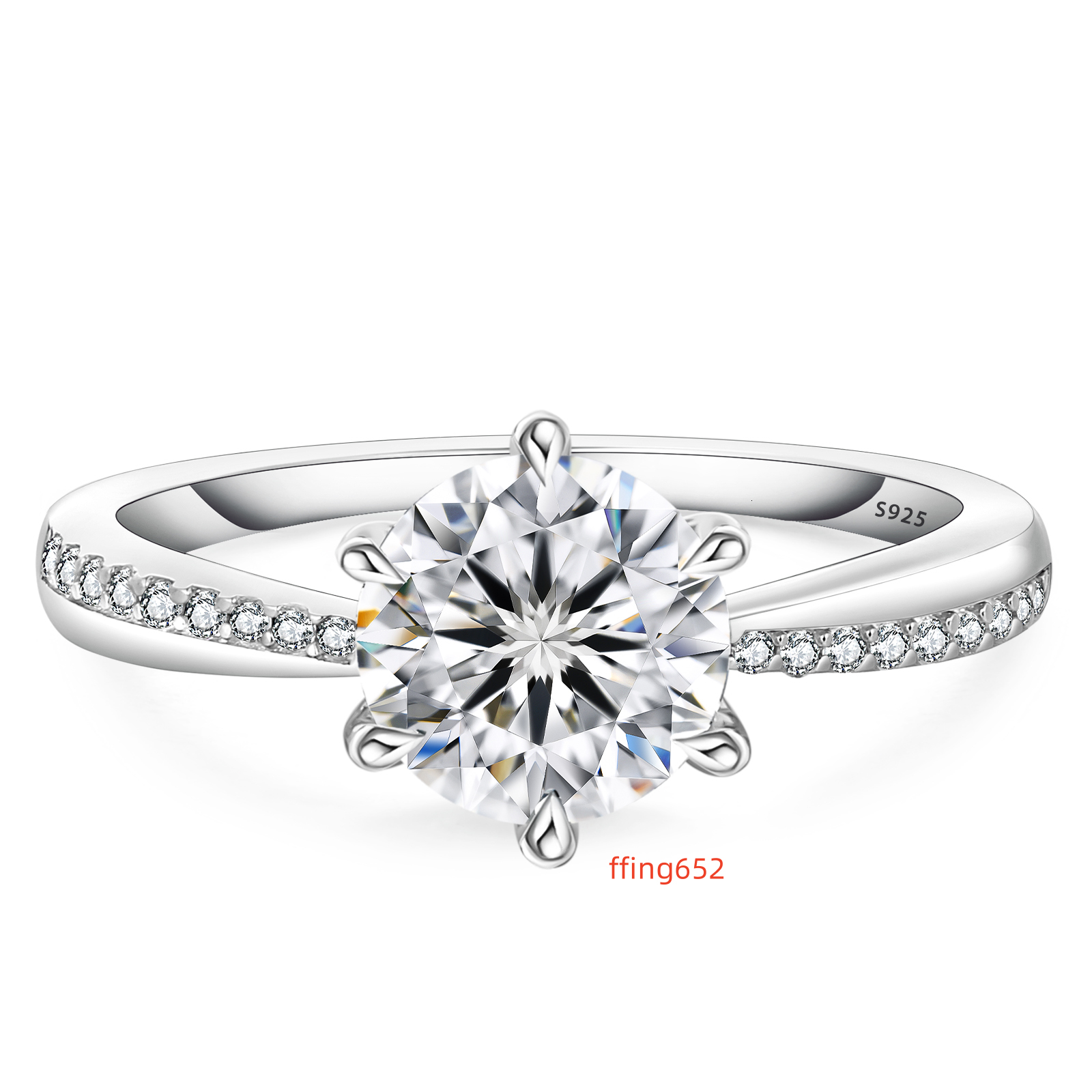Moissanite Jewelry 925 Sterling Silver Moissanite Ring Round White Heart Vvs Diamond Engagement Moissanite Rings for Women