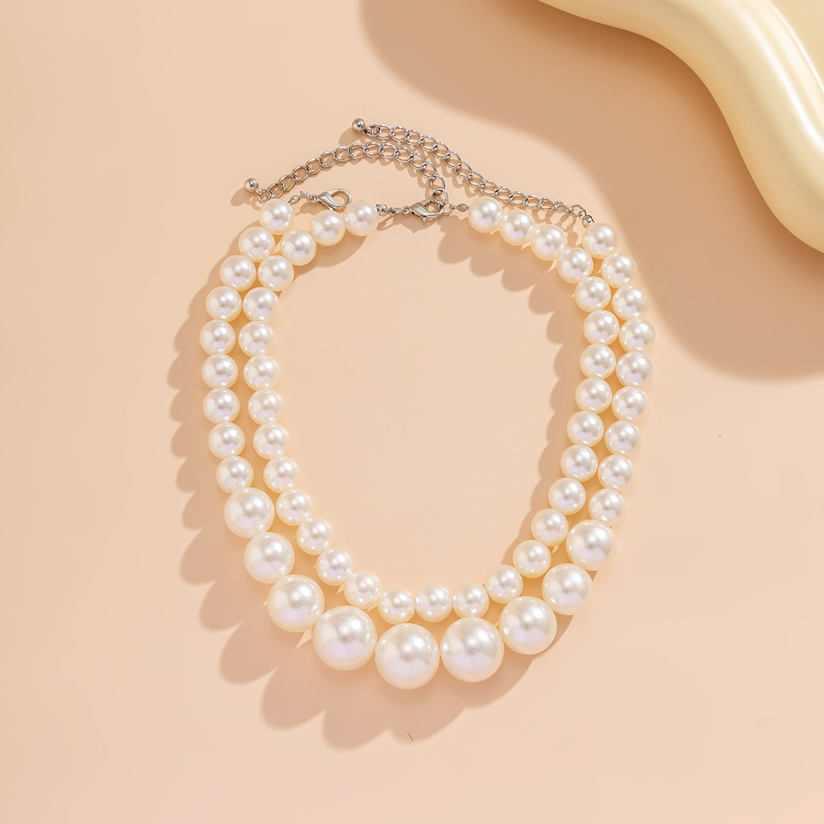 Punk Cross Necklace Exaggerated Temperament Micro-pearl Multi-layered Wear Jewelry for Women