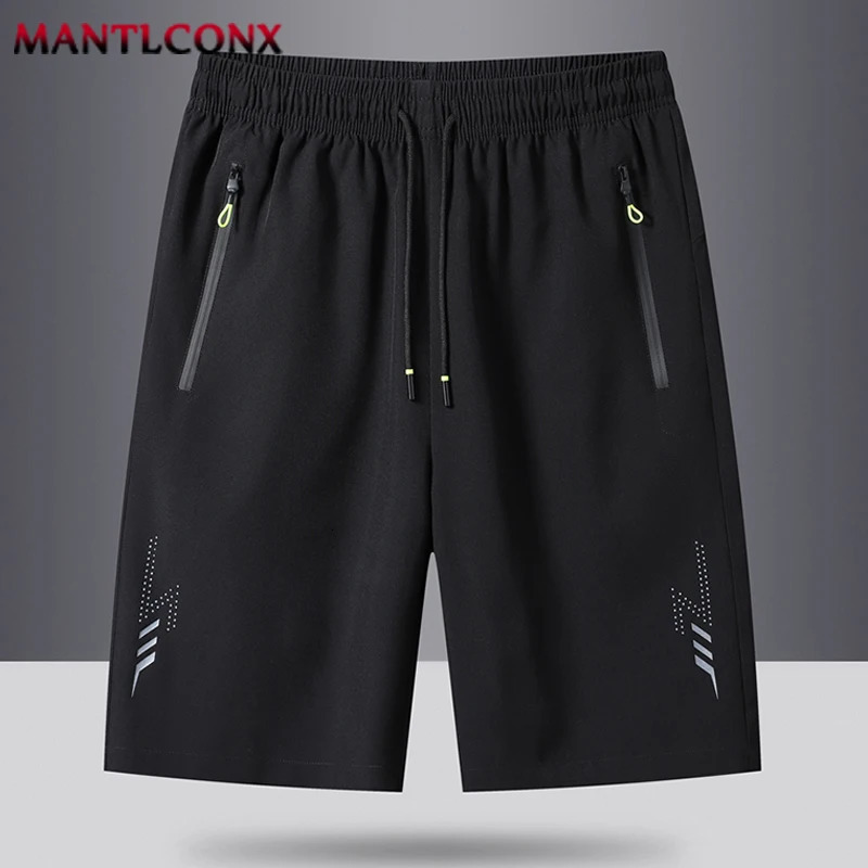 Summer Mens Sport Shorts Cool Sportswear Running Shorts Casual Bottoms Gym Fitness Training Jogging Short Pants Men Black Gray 250310