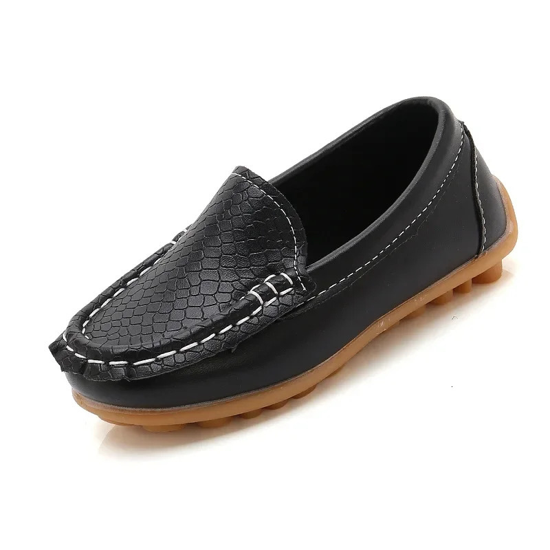 Fashion Flats For Children Casual Comfortable PU Leather Slip On Shoes Boys Girls Kids Candy 10 Colors Moccasin Loafers All Size 250311