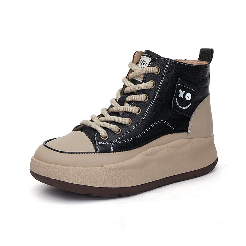 2024 Seasonal Women's Athletic Footwear - Trendy High-Top Casual Shoes with Dissolved White Outsole