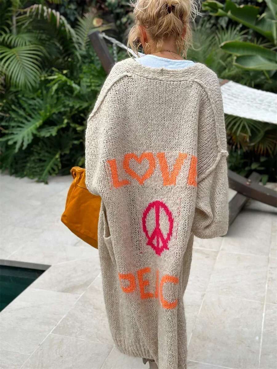 2025 Spring Oversize Knitted Women Sweater Long Sleeve Loose Cardigan Warm Coats Female New Winter Casual Trendy Ladies Clothes