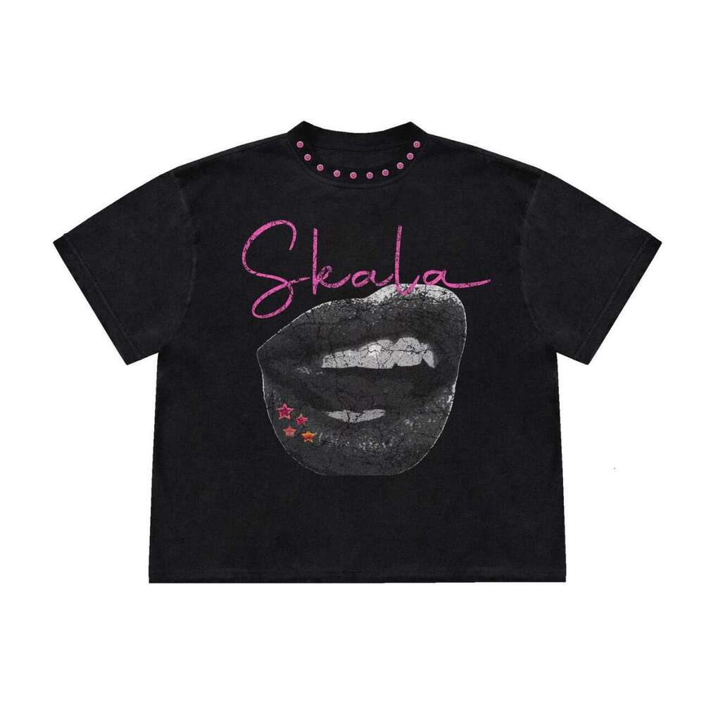 American style personalized art graffiti T-shirt trendy brand unisex short sleeved top