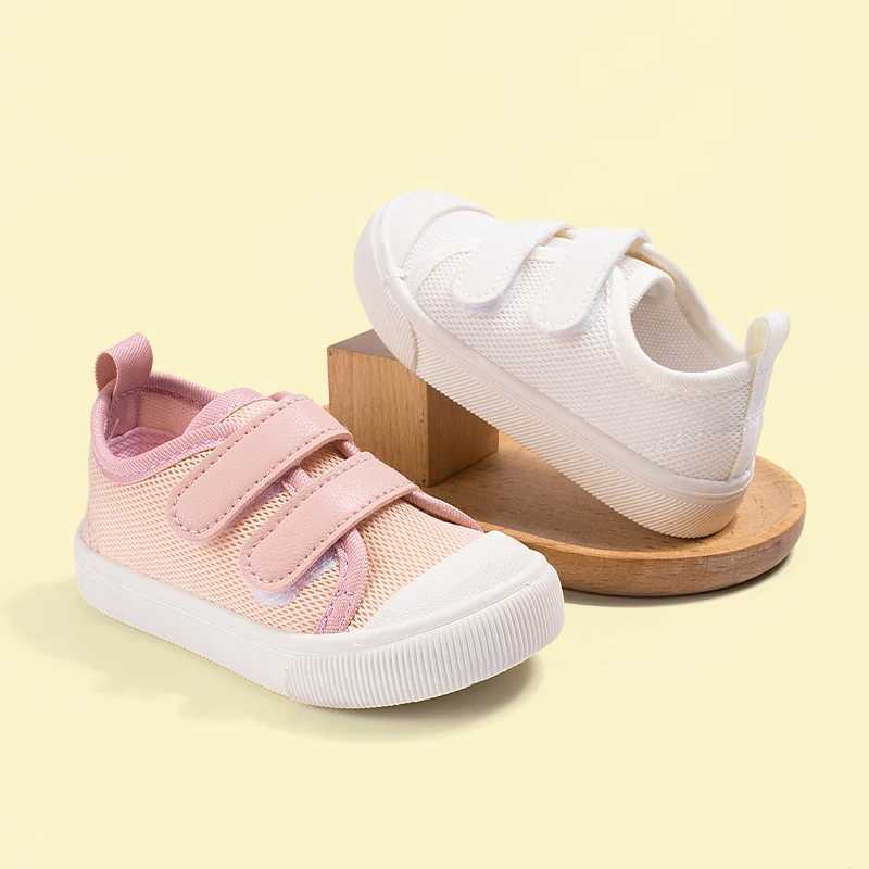 2025 New Spring Childrens Sports Shoes White Sports Shoes Soft Bottom Double Strap Casual Shoes EKC5323 Z250312