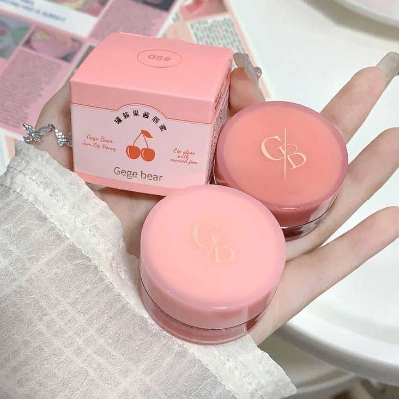Gege Bear Jarred Jam Lip Gloss - Glass Moisturizing Water Gloss Finish Wrinkle Effect Wear Resistance and Non Transfer FormulaXJ250312