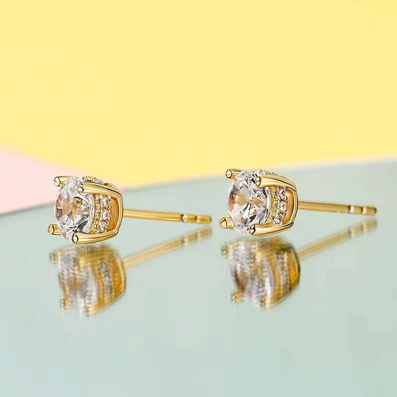 1 Carat 10k/14k/Gold Vvs Gra Set Classic Carbon Silica Earrings