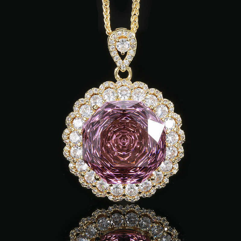 Popular explosive new Zhuangsheng copper bottom gold-plated rose cut light luxury set female lead stone 18mm W250312