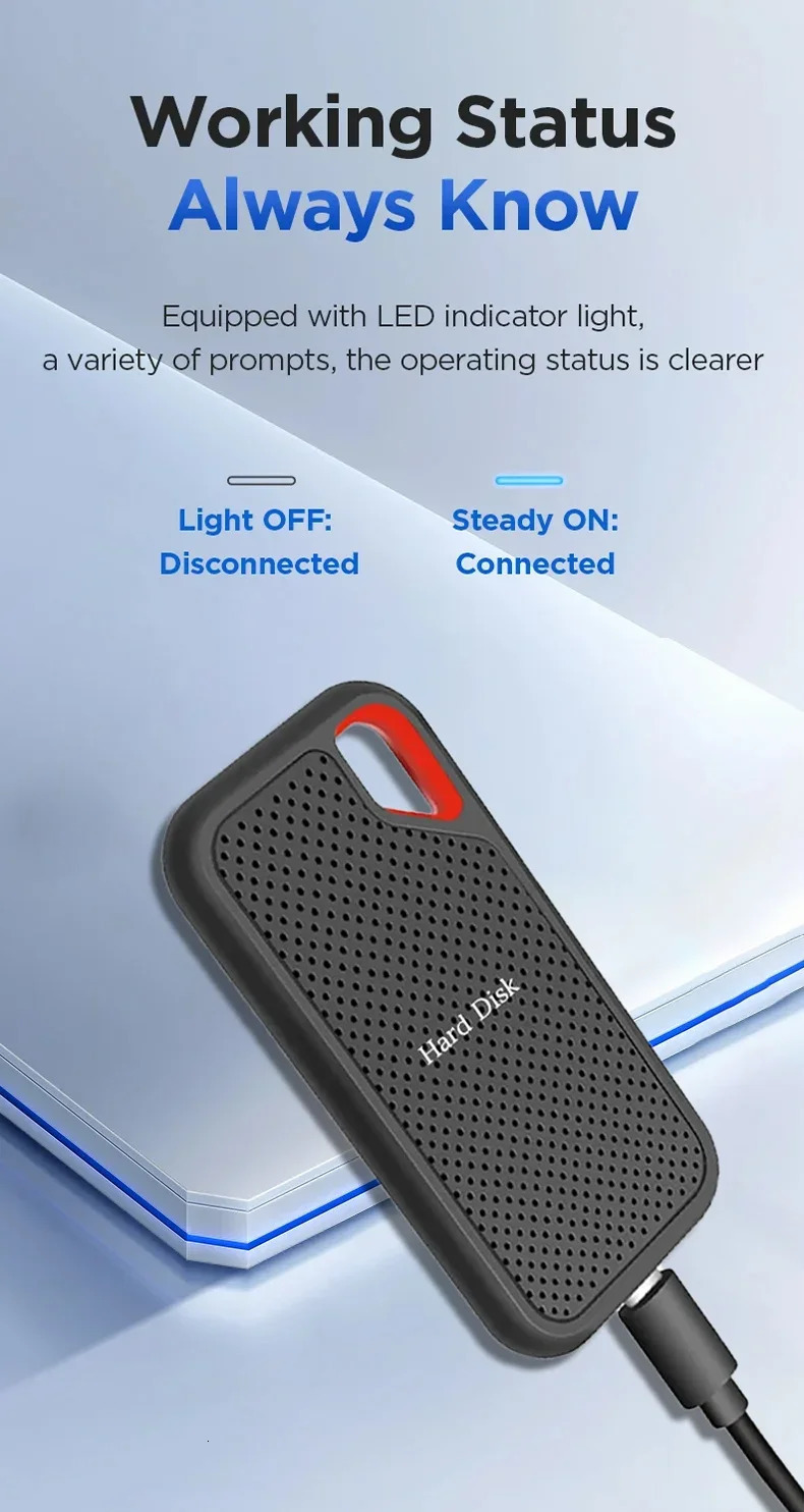 2024 High-speed 1TB Hard Drive USB3.1 SSD Portable Drive SSD 2TB Original Hard Disk External Solid State Disk for Laptop/PC 250319