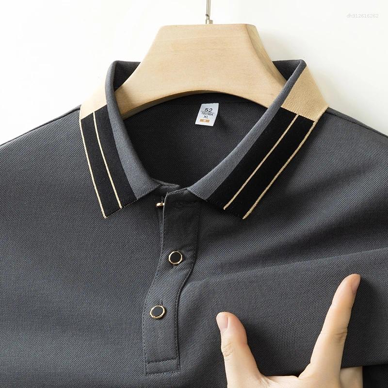Mens Polos 2025 Collar Polo Shirt Short Sleeved Sweat Absorbing Tops 01