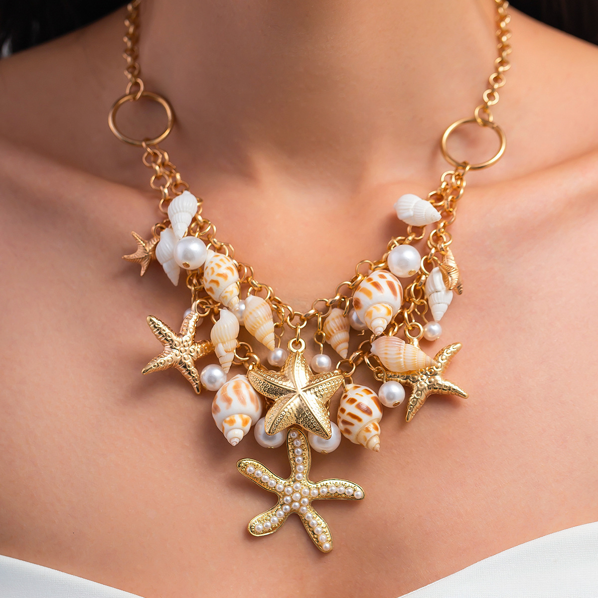 Ocean Vacation Style Xiang Jewelry Bracelet Set 2025 New Beach Sea Star Shell Necklace for Women Jewelry