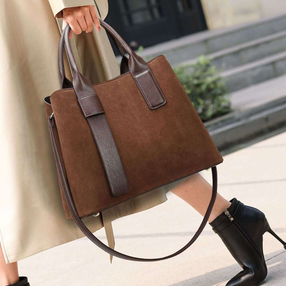 Women's Bags handbag Handbag autumn and winter new matte shoulder large capacity simple commuting bag, high-end soft leather women's bag
