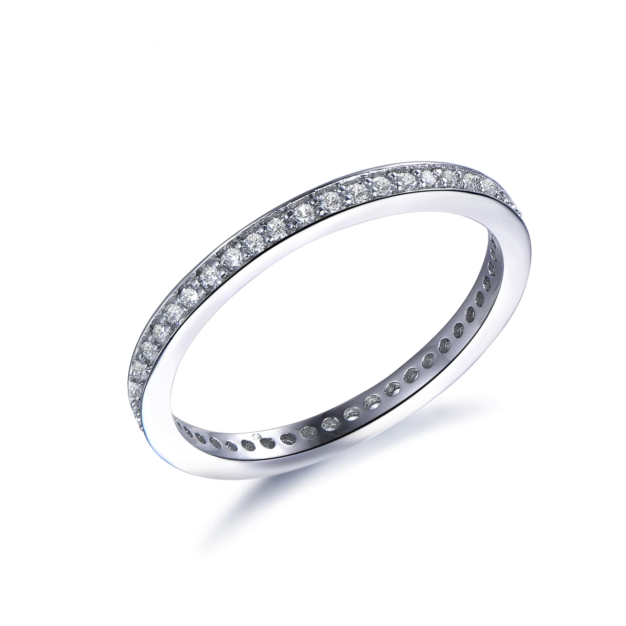 Kirin Jewelry 925 Sterling Silver Moissanite Rings Wedding Ring Eternity Ring