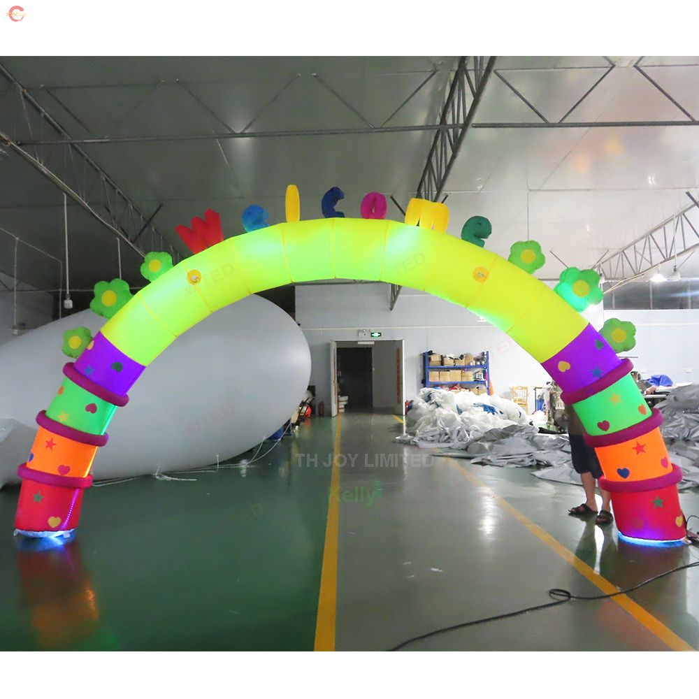 Free Ship Outdoor Activities Party Entrance gate 12mWx5mH (40x16.5ft) with blower inflatable welcome arch withled light