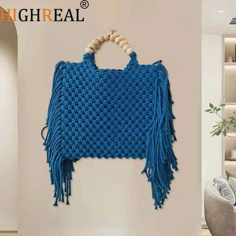 Casual Tassel Grass Shoulder Womens Hand Woven Handbag For Leisure Outdoor Vacation, Armpit Bag Fashionable Designer High quality Storage Bag Crossbod