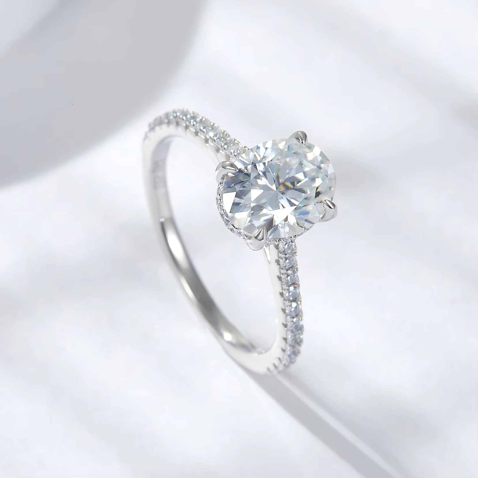 DE 7*9mm Oval Moissanite Women Ring 2ct Full Moissanite Wedding Rings 3CT 925 Silver Women Moissanite Rings