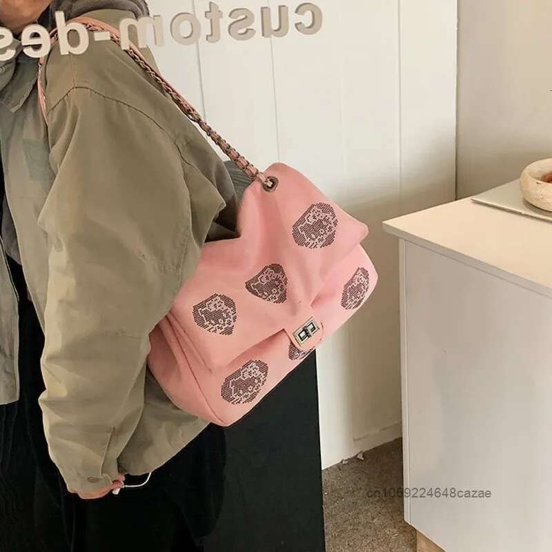 Kaiti Cat Water Diamond Pattern Handbag Multi Functional Leisure Fashion Designer Women s Underarm Bag Large Capacity Storage Bag New Wallet Shoe Bag