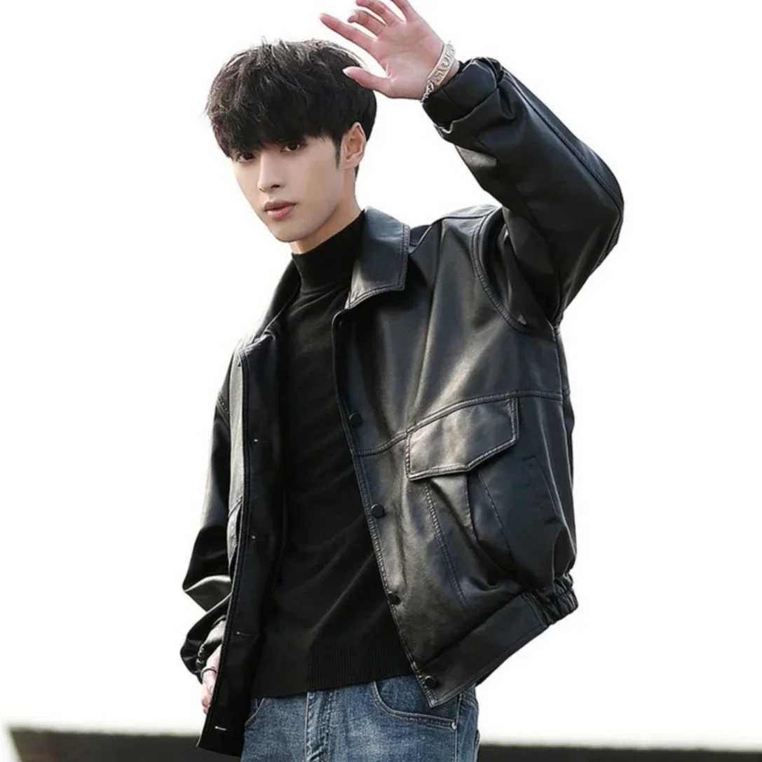 Mens Bomber Jackets Leather Spring Autumn Baseball Male Coats Korean Reviews Many High Quality Cheap Sale Original Brands Y2kT250311