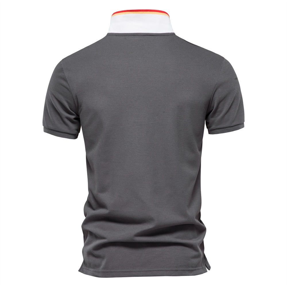 Shirt Commuter Half Sleeve Collar Stripe Polo Fashion Business Men's T-shirt tracksuit