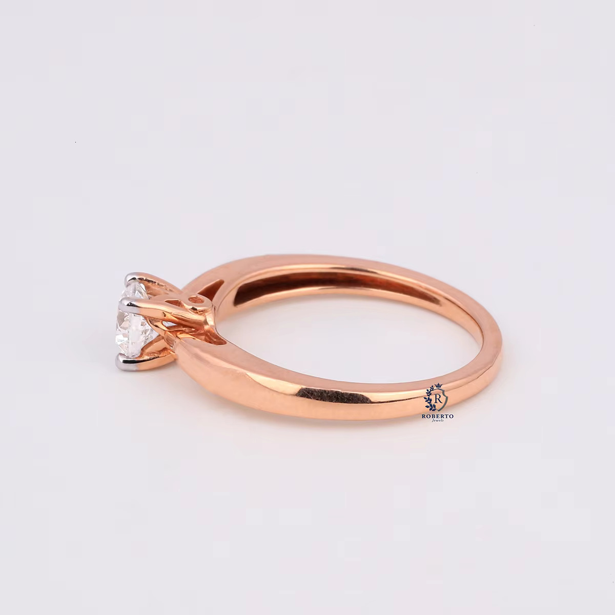 0.50 TCW Round Brilliant Cut Solitaire Moissanite Ring for Women Engagement Jewelry Moissanite Diamond Ring in 14KT Rose Gold