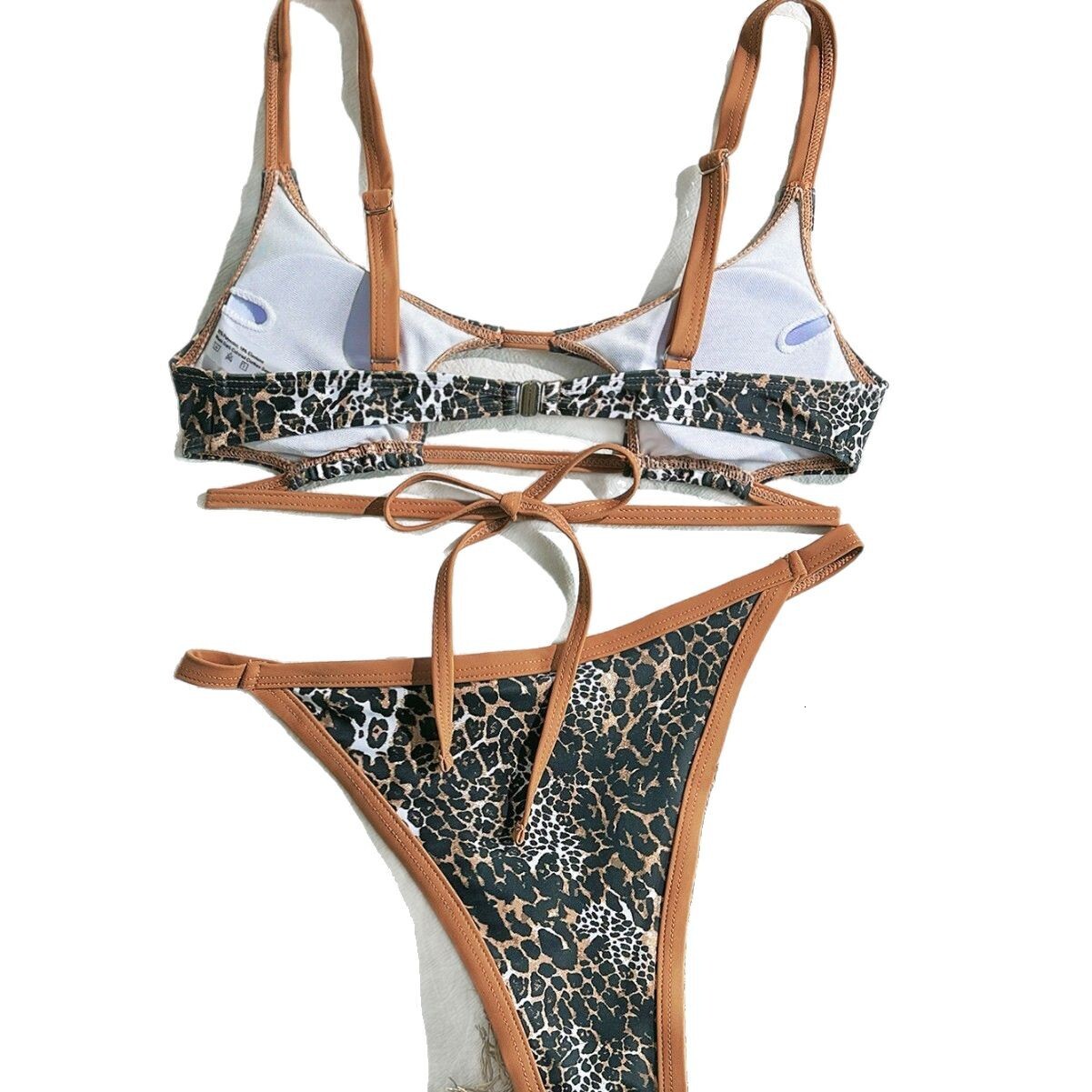 Designer 2025 New Sexy Hollow Bikini Leopard Print Split Swimsuit High-end Women's Swimsuit Soaking Hot Spring Beach Wear Fashion Trend Lace Up
