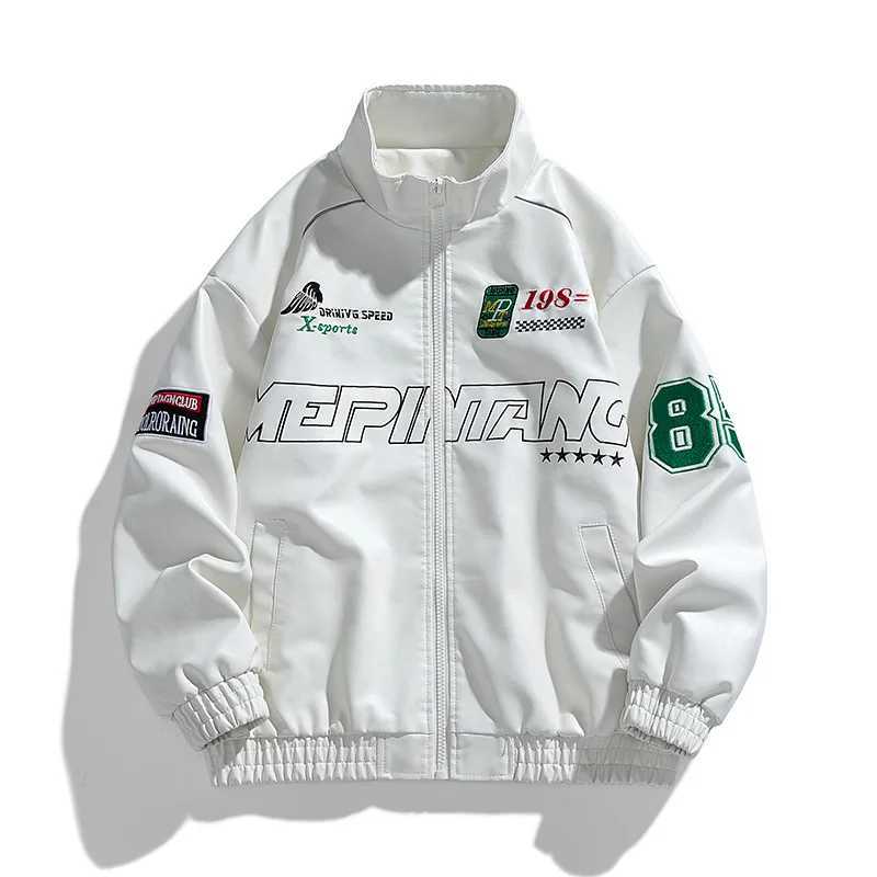 Motorcycle Racing Clothing Men Casual Fleece Thicken Autumn Winter Loose Stand Collar Tops PU Coat Faux Leather Jacket OuterwearT250311