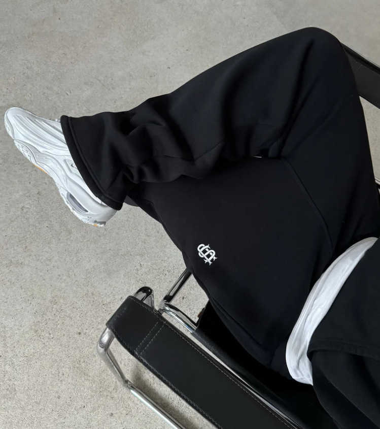 Y2k Street Trendy Hip Hop Casual Elastic Waist Zipper Loose Solid Color Sports Casual Pants T250311