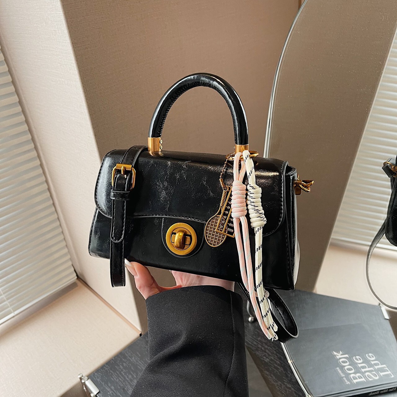 High End Mini Small Square Bag, Women s New Multifunctional Oil Wax Handbag Fashionable Designer Light Luxury Crossbody Bag Casual Storage Bag Wallet 
