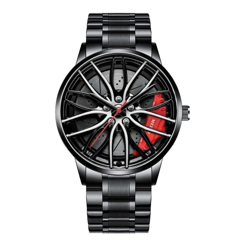 Mens Vacuum Plated Wheel Style Watch Fully Automatic Movement Non Mechanical New Model Design Stylish and Reliable Timepiece