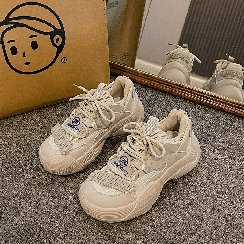 25 Women s Board Shoes Spring And Autumn New Fashion Designer Trendy Breathable White Shoes Thick Bottom Lightweight Multi Functional Leisure Sports R