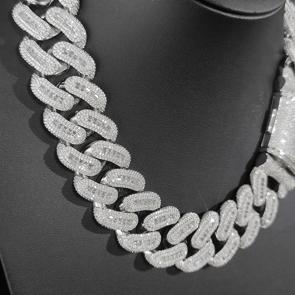 Custom 29mm Big Moissanite Diamond Cuban Link Chain Iced Out Hip Hop Cuban Chain For Men 925Silver VVS Jewelry Charm Necklace