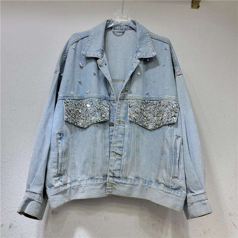 Dia Harbor Style Retro Washed Denim Women Spring And Autumn Design Sense Loose Versatile Jacket Top