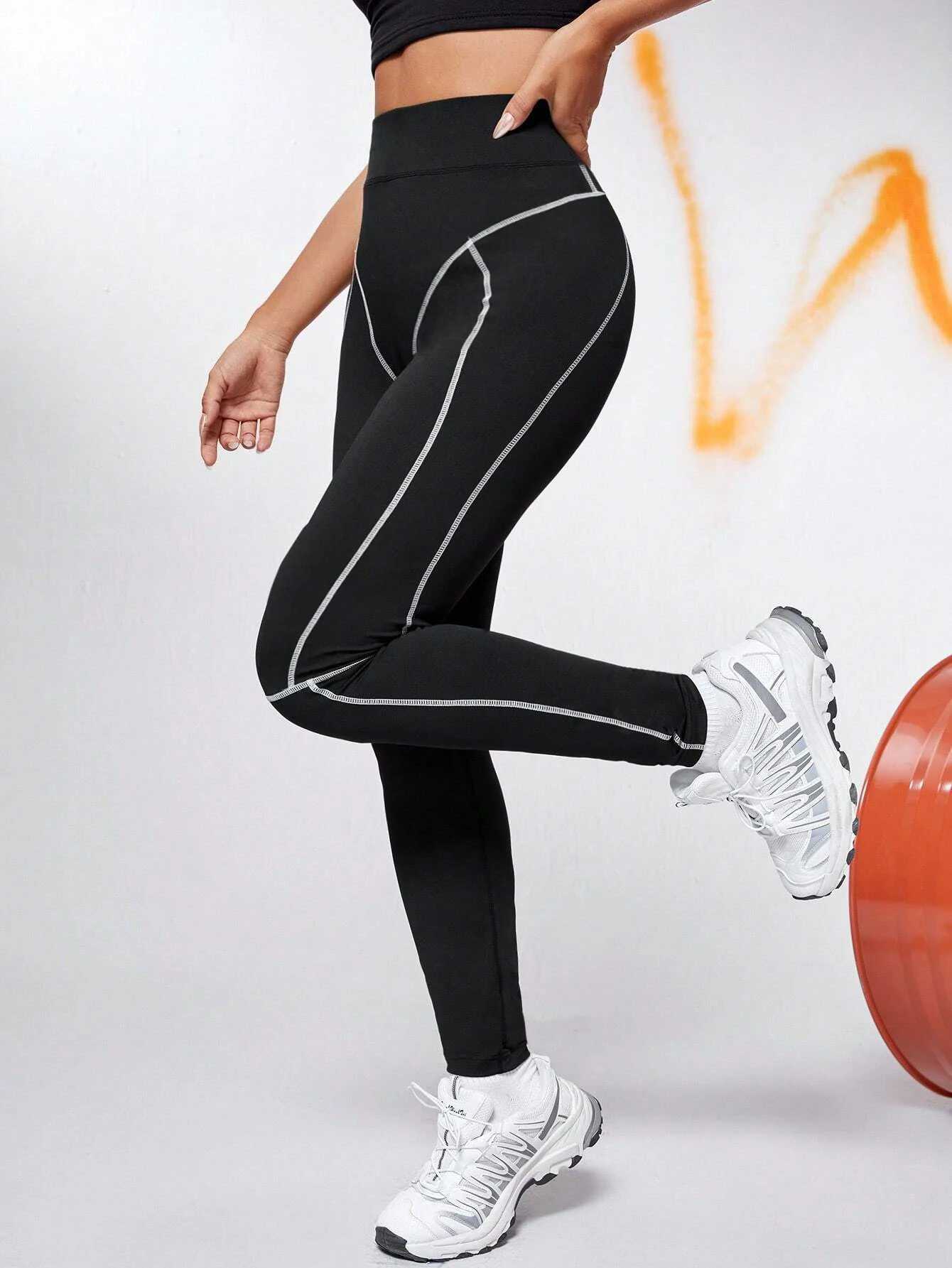 Active Pants Fitn Women Sport Seaml Leggings High Waist Elastic Solid Leggings Gym Jogging Quick Dry Push Up Slim Pants Female Y2503122D52